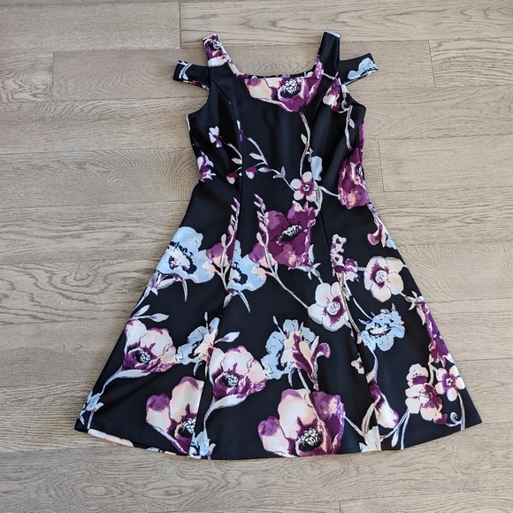 Ricki's Flowered aFit and Flare Dress - Picture 1 of 5